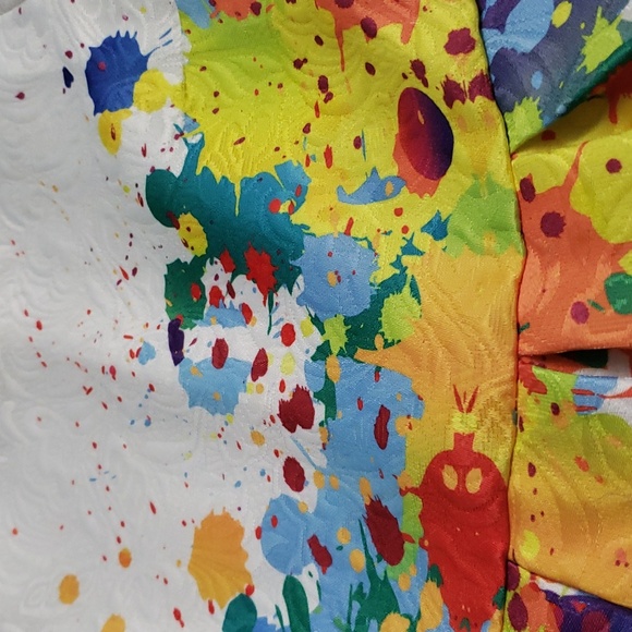 Kymidy Damask Paint Splatter Long Sleeve Girls Dress Sz 8 - Picture 2 of 10